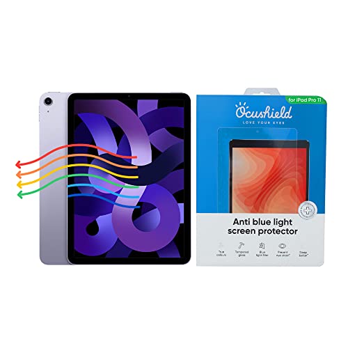 Ocushield Anti-Blaulicht Schutz - Apple iPad Schutzfolie, iPad Pro 11"(2018) –Augenschutz mit Blaulichtfilter - Anerkanntes Medizinprodukt-Blendschutzfilter – Panzerglas Folie mit Blendschutz