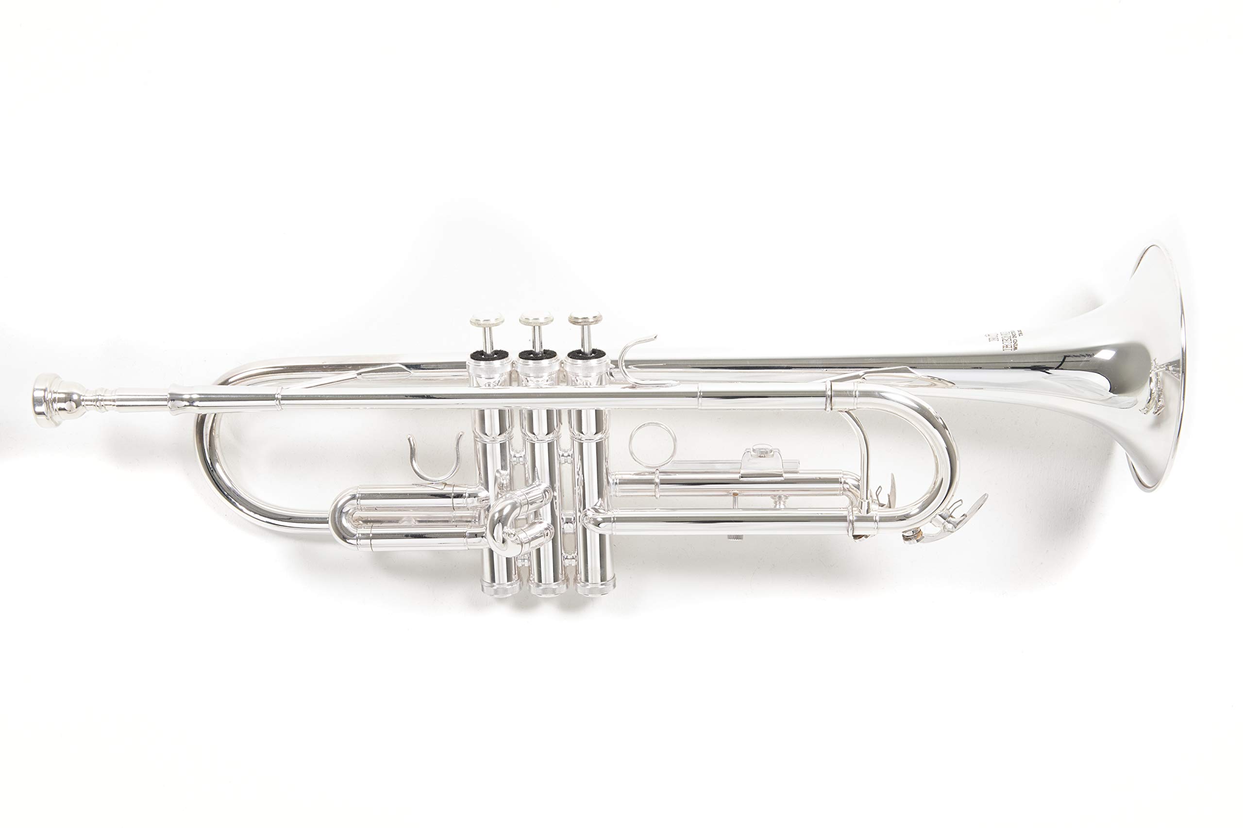 Roy Benson Bb-Trompete TR-202S (Langlebige Messingkonstruktion, mit leichtem Rechtecketui, Rucksackgarnitur, erstklassige Edelstahl Ventile, für professionelle Musiker), versilbert