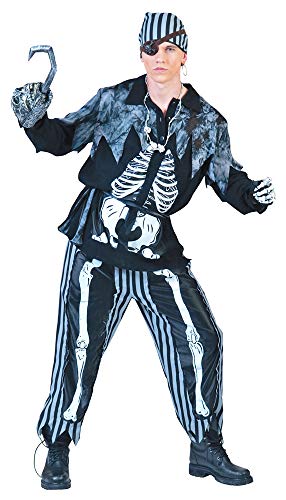 Skelett Pirat Greg Kostüm für Herren - Gr. 52/54