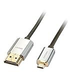 LINDY 41682 - HDMI-Kabel auf Typ Mini-HDMI A/D 4.5 Meter CROMO Slimline High Speed, 4K@60Hz HDMI 2.0 10.28G 3D 1080p HDCP 2.2 ARC CEC, ATC-getestet, Kompatibel mit Fernseher, Monitor, Tablette, Kamera