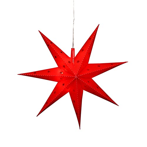 Weihnachtsstern mit 7 Spitzen Rot Fensterstern beleuchtet inkl. Netzteil SIGRO