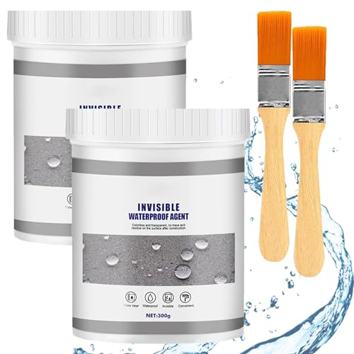 Fsyser Waterproof Anti-Leakage Agent, Transparent Waterproof Coating, Super Strong Invisible Waterproof Agent, Waterproof Insulating Sealant for Home Bathroom Roof (2 Set,300g)