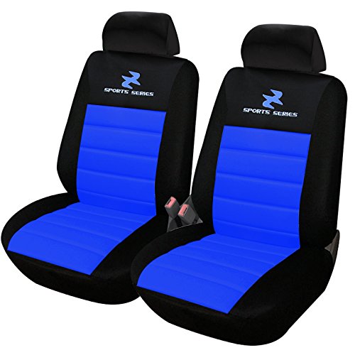 eSituro SCSC0074 2er Einzelsitzbezug universal Sitzbezüge für Auto Schonbezug Schoner Dicke gepolstert blau