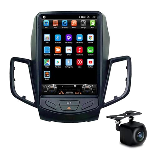 WY-CAR Autoradio Android 12 Radio für Ford Fiesta 2009-2017 GPS Navigation 9,7 Zoll Tesla-Stil Headunit HD Touchscreen MP5 Multimedia Video Player Unterstützung FM WIFI Bluetooth USB SWC mit HD Kamera