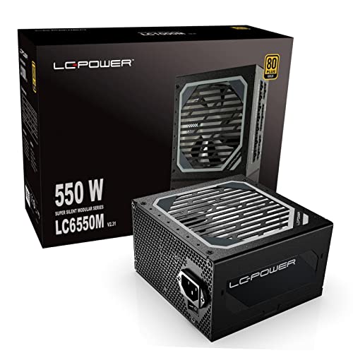 LC-POWER LC6550M V2.31 PC-Netzteile Super Silent Modular Serie 550W 80 Plus® Gold-Zertifiziert Effizienz bis zu 90% Full Range 110-240 V