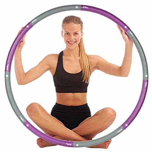 just be... Fitness Hula Hoop Reifen für Erwachsene und Jugendliche. Fitness Hula Hoop mit abnehmbaren Segmenten und unterschiedlichen Gewichten - Lila - 1.4kg