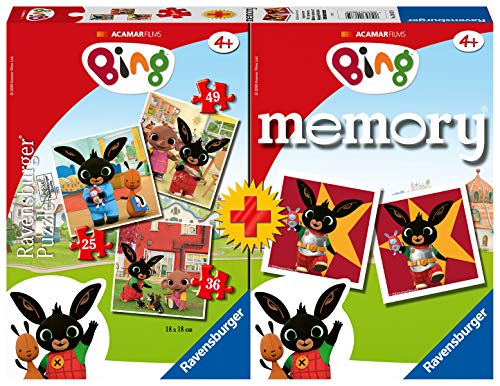 Ravensburger 20675 9 Multipack Memory und Puzzle Bing, Puzzle und Spiel für Kinder, Alter empfohlen 4+