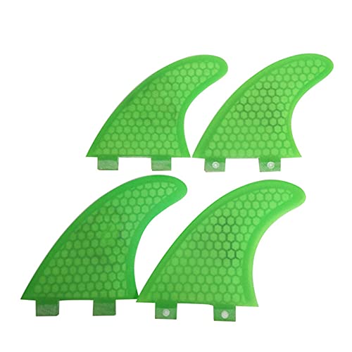 WULE-RYP 4 STÜCKE Surfbrett Flosse Surfbrett Ruder G5 + K2.1 Glasfaser Wabenschwanzflossen Surfbrett Flossen Zubehör (Color : Green, Size : G5+K2.1)