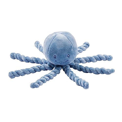 Nattou NATLAP877565 Kuscheltier Oktopus, Für Neugeborene und Frühchen, 23 cm, Lapidou, Blau