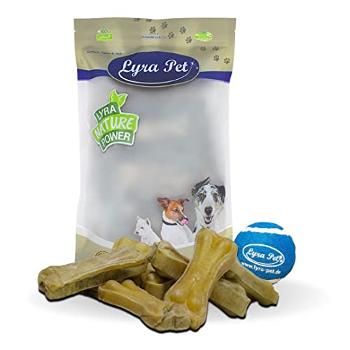 Lyra Pet® 50 Kauknochen ca. 12 cm ca. 50 g Rinderhaut Snack Zahnpflege + Tennis Ball