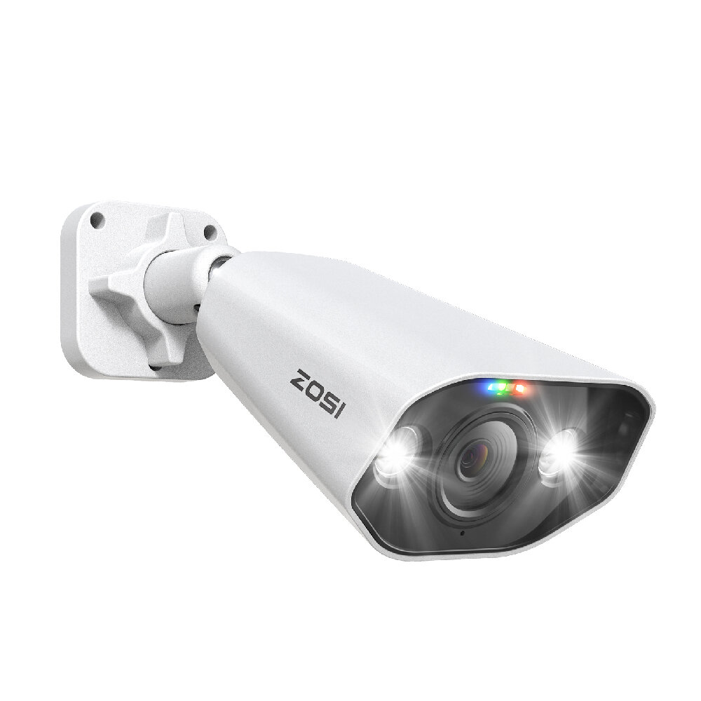 ZOSI 5MP IP-Kamera Add-on PoE-Überwachungskamera für den Außenbereich, Zwei-Wege-Audio, HDR, Farbe, Nachtsicht, Heim-CCT