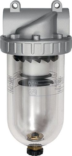 Filter »Standard« mit Polycarbonatbehälter, 5 µm, BG 3, G 1/2, PE max. 16 bar, Med.-Umgebungstemp. max. 60 °C, Ablassventil: HA