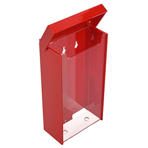 Rote Prospektbox Din Lang wetterfest, für Außen, mit Deckel, aus glasklarem Acrylglas/Prospekthalter/Flyerhalter/Flyerbox/transparent - Zeigis®