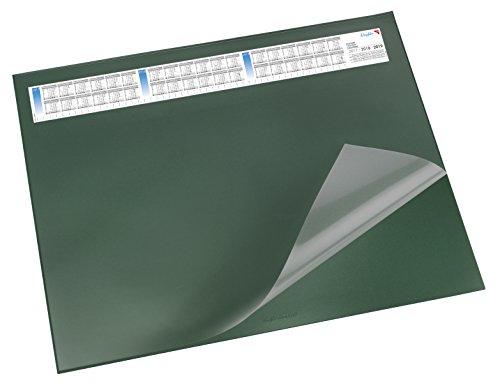 Läufer 44531 Durella DS Schreibtischunterlage mit transparenter Auflage und Kalender, rutschfeste Schreibunterlage, verschiedene Farben, 40 x 53cm, grün