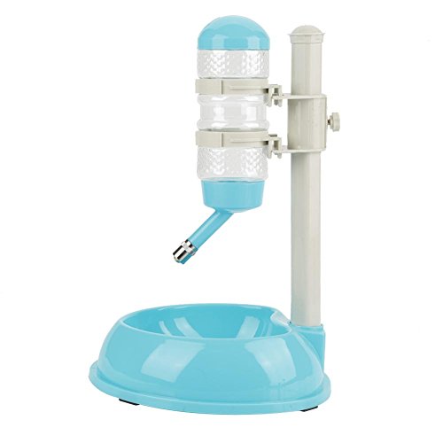 Wassernapf für Hunde, automatisch, höhenverstellbar, für Hunde, 2 in 1 Futterstation für Haustiere für Hunde, Katzenfutter (blau)