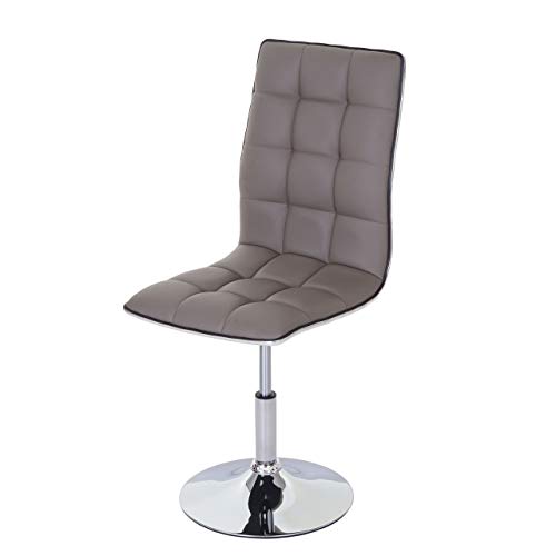 Mendler Esszimmerstuhl HWC-C41, Stuhl Küchenstuhl, höhenverstellbar drehbar, Kunstleder - Taupe-grau