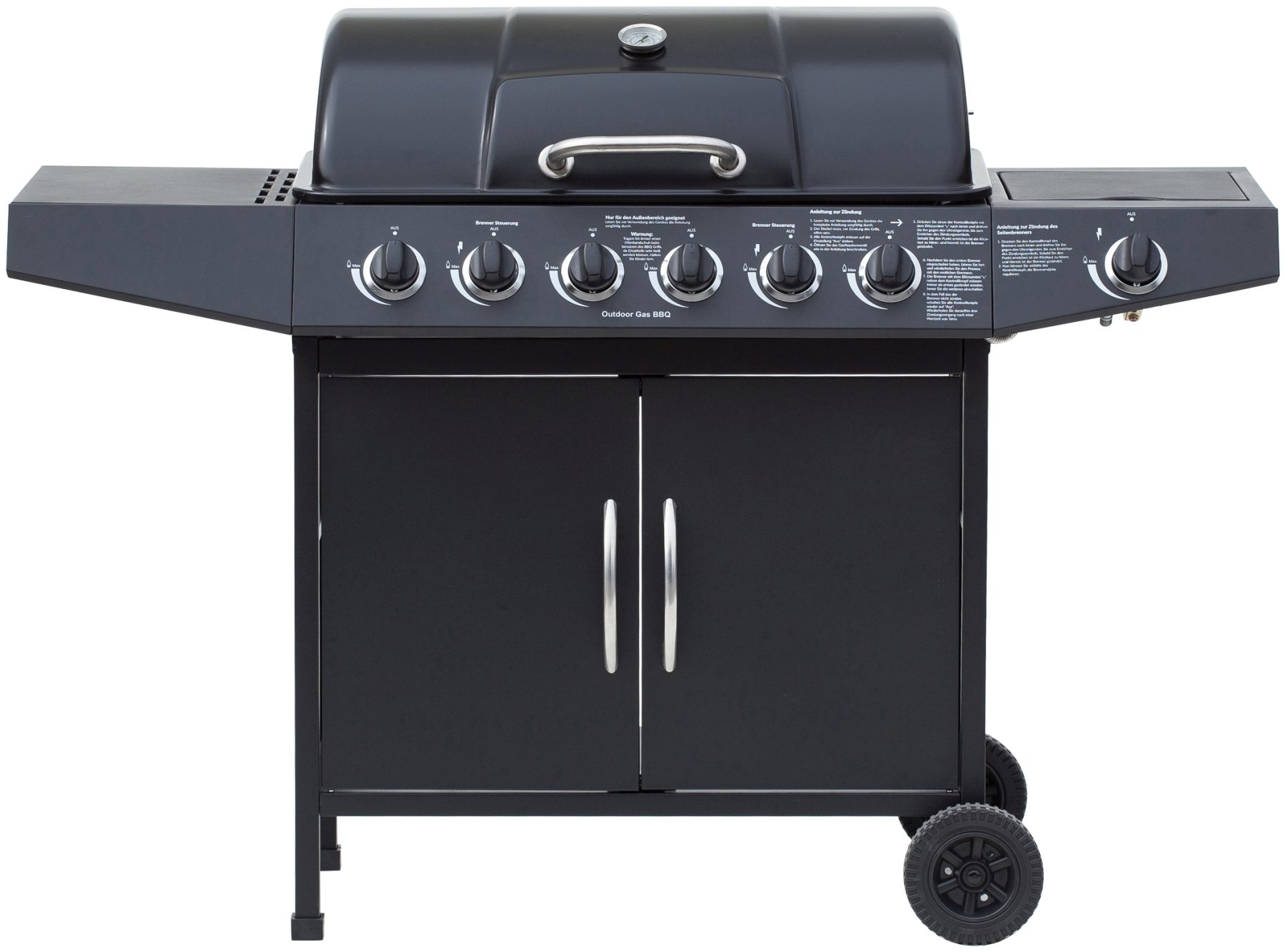 El Fuego Gasgrill, Dayton 6 Plus 1, schwarz, 54 x 133 x 97 cm, AY4601