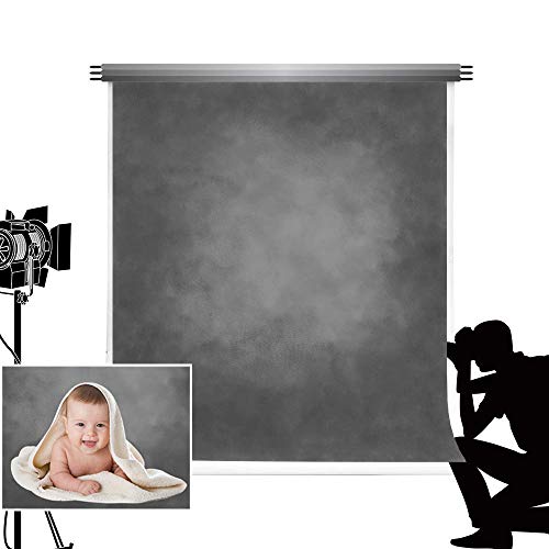 Kate Graue Steigung Textur Hintergrund Licht Schwarz Abstrakt Solid Photo Hintergrund Retro Portrait Fotografie 1,5*2,2m