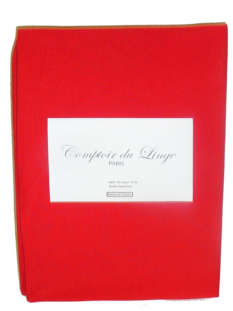 Comptoir du Linge Bettbezug Baumwolle Oben Rot, rot, 240 x 260 cm