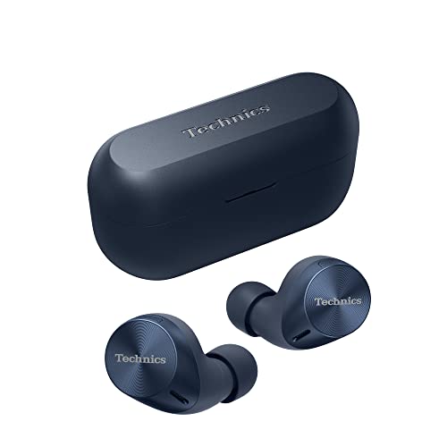 Technics EAH-AZ60M2EA kabellose Ohrhörer mit Noise Cancelling, Multipoint Bluetooth, In-Ear-Kopfhörer mit integriertem Mikrofon, anpassbare Passform, bis zu 7 Stunden Wiedergabe, Mitternachtsblau.
