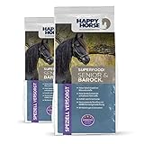 HAPPY HORSE Superfood Senior & Barock Pferdefutter 2 x 14kg| ausgewogenen Inhaltsstoffe | natürlichen Kräuter | Leinsamen | bioaktive Mikronährstoffe |