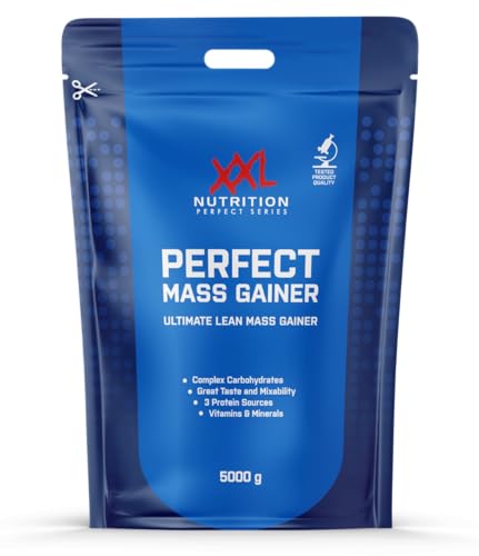 XXL Nutrition - Perfect Mass Gainer - Komplexe Kohlenhydrate aus Hafer- und Buchweizen, Hochwertige Proteinquellen, Kein Zugesetzter Zucker, Weight Gainer - 5000 Gramm - Banane