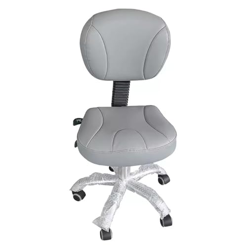 ENHEN Sattelhocker Rollhocker Hydraulischer Mobiler Computerstuhl, Friseur Stühle zum Sitzen, Bequemer PU -Lederverstellbares Auf Rädern, Verwendung Von Gesichtsernutzung (Color : Gray Color)