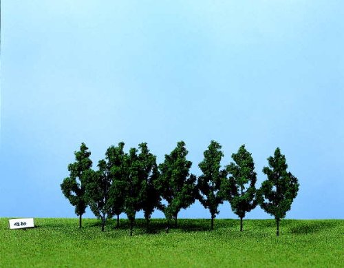 Heki 1220 Schwarze Pappelbäume, 10 Stück, Höhe 9 cm, Mehrfarbig