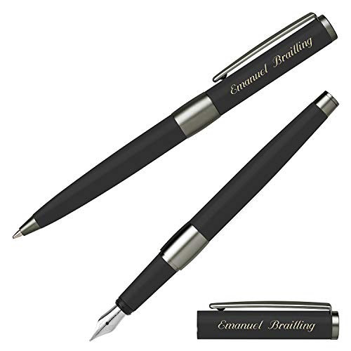 Senator Schreibset IMAGE BLACK LINE 6205 Kugelschreiber Füllfederhalter mit Laser-Gravur und Geschenk-Etui