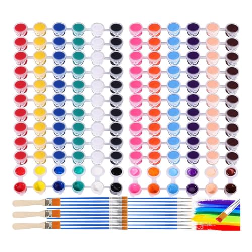Sweetness Acrylfarben-Set für Kinder, Acrylfarbstreifen, 24 Farbstifte, 3 Pinsel, Perfekt für Partygeschenke zu Hause, im Klassenzimmer