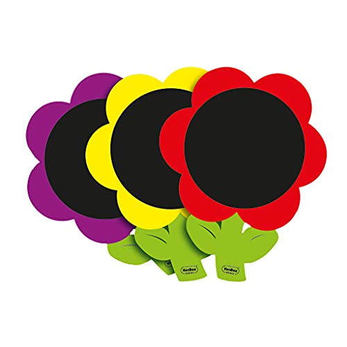 3 Blumentafeln für Kinder, outdoor-geeignet, Wandtafeln in Schwarz mit bunten Blüten | Wiemann Lehrmittel