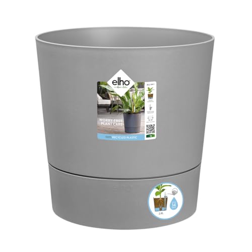 Elho Greensense Aqua Care Rund 30 - Blumentopf für Innen & Außen - Ø 29.5 x H 29.1 cm - Grau/Light Beton
