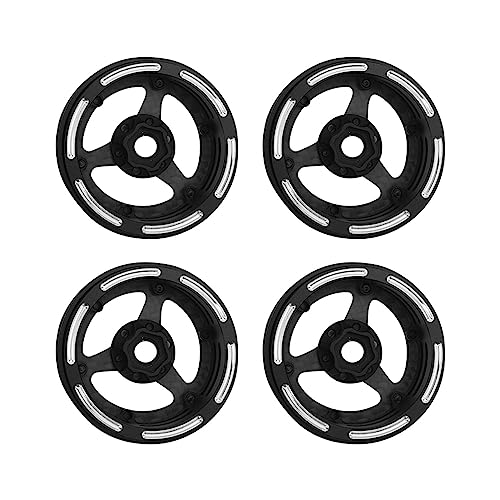 SIXRUN RC-Radfelge, Leichte Felgenhalterung, Verschleißfest, CNC-Schwarz, 4 Stück für RC-Car (Typ 2)