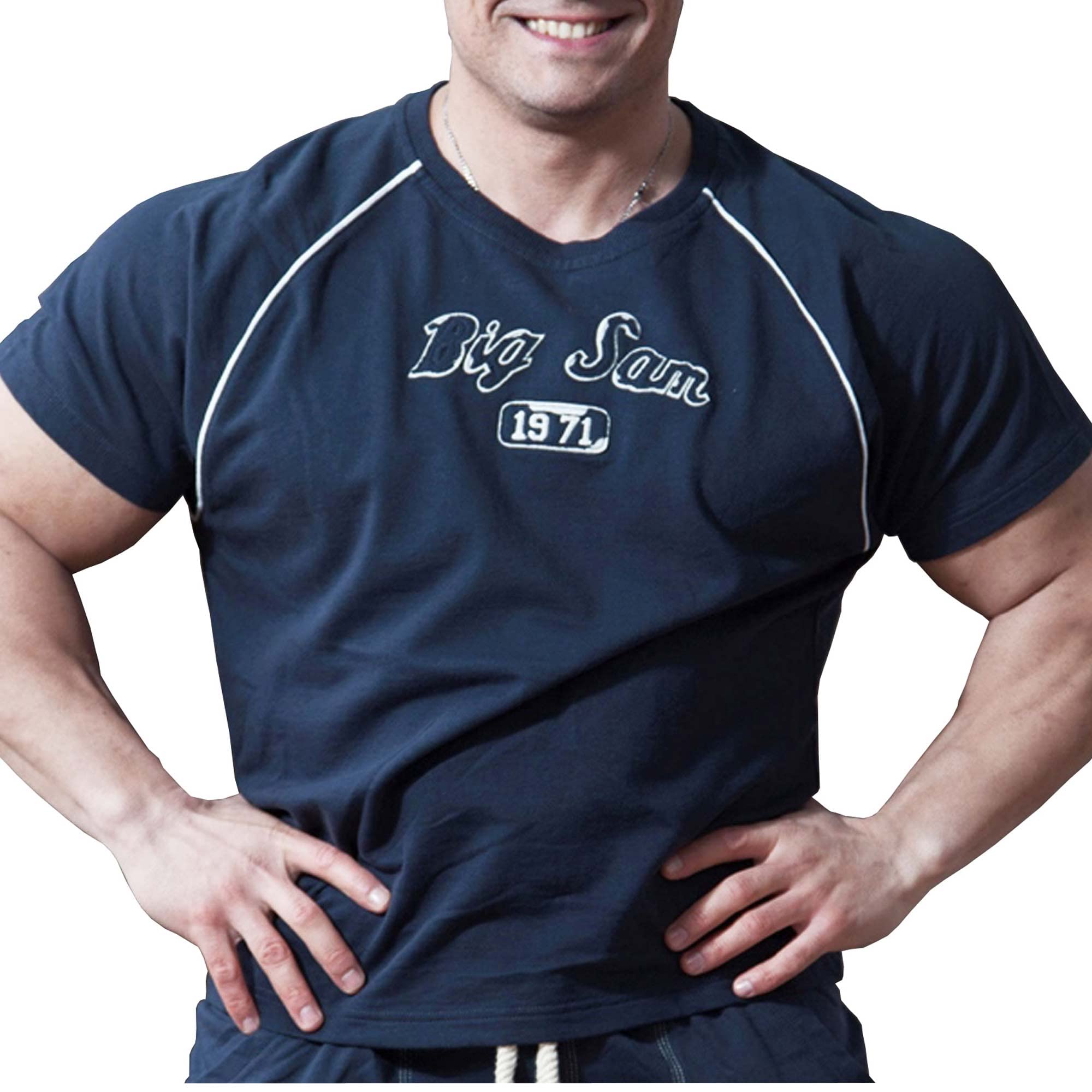 BIG SM EXTREME SPORTSWEAR Herren Ragtop Rag Top Sweater T-Shirt Bodybuilding 3116 blau 3XL