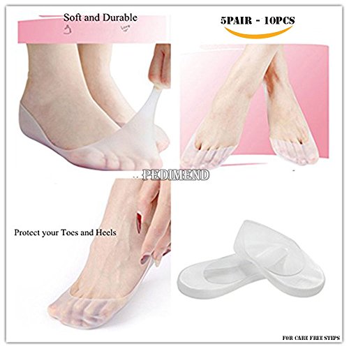 pedimendtm Silikon Gel Feuchtigkeitsspendende Socken für trockene rissige Fußhaut (5pair – 100) | Fersensporn Schmerzen verhindern & Ferse Bone Sporn | reduziert Reibung & Reiben | Softening Dead Haut | Unisex | Foot Care