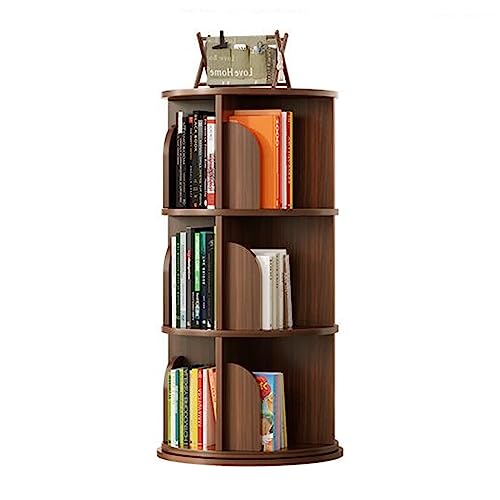 Drehbares Bücherregal, um 360 ° drehbares Bücherregal, drehbares Bücherregal aus Holz, freistehende Display-Aufbewahrungsregale, hohes Bücherregal, für Schlafzimmer, Wohnzimmer und Büro