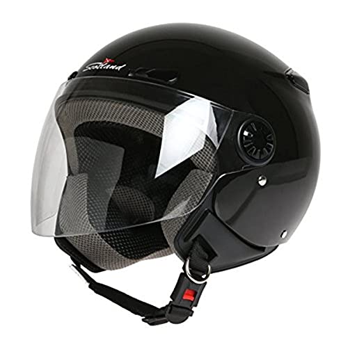 Scotland Helm Motorrad/Scooter mit Visier lang, Schwarz, 57 (M)