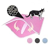 EONYUANGUO Katzenstreumatte, Haustiermatte Honeycomb Double Layer Design Urinbeständige wasserdichte Trapdoor-Matte für Katzentoiletten, leicht zu reinigende Dispersionskontrolle (Pink, XL:55x75cm)