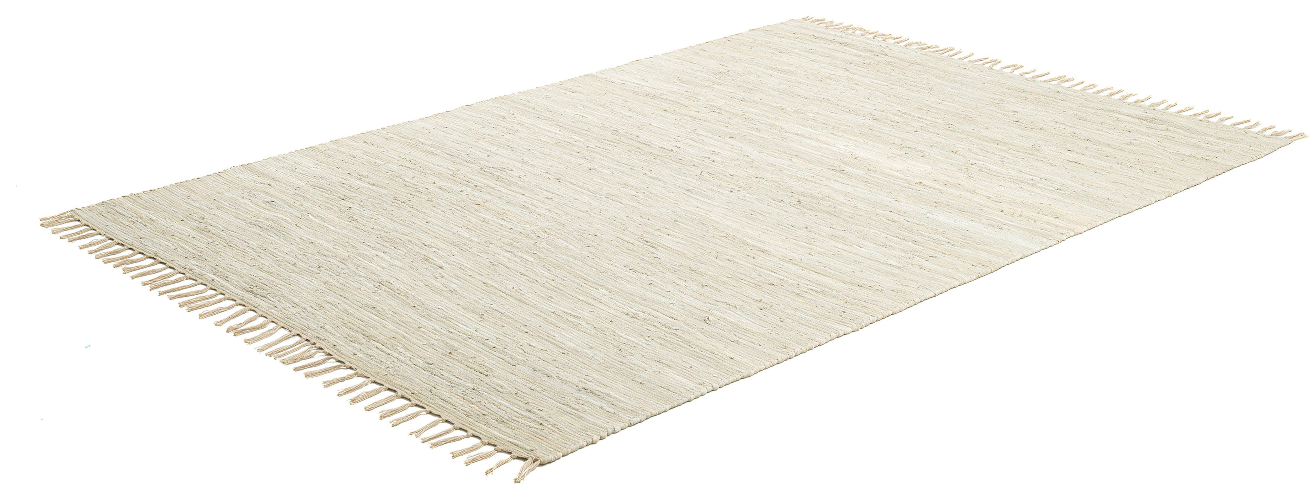 THEKO Teppich "Happy Cotton", rechteckig, Handweb Teppich, Flachgewebe, reine Baumwolle, handgewebt, mit Fransen 3