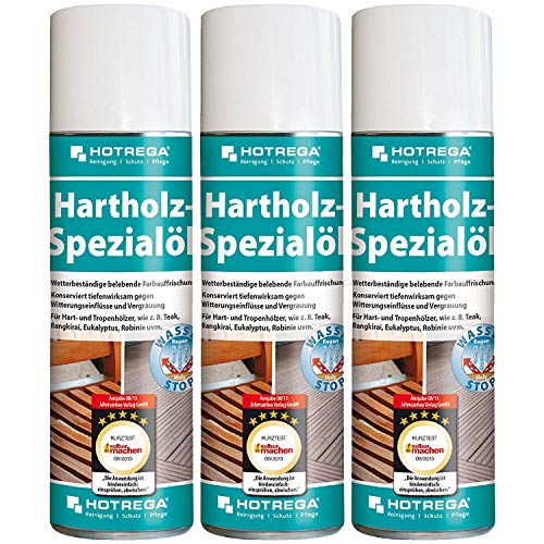3 x HOTREGA Hartholz-Spezialöl 300ml Spraydose
