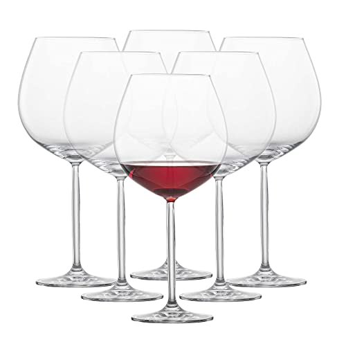 Schott Zwiesel DIVA 6-teiliges Burgunder Rotweinkelch Set Rotweinglas, Glas, transparent, 36.8 x 25.2 x 25.9 cm, 6-Einheiten