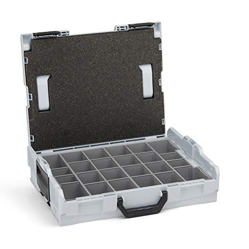 Sortimentskasten Kunststoff klappbar | L-BOXX 102 (grau) mit Insetboxenset K3 | Profi Werkzeugkoffer leer inkl. Sortimentskasten Einsätze