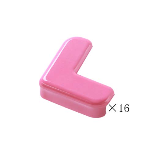 AnSafe Tischkantenschutz (16 Packungen), Rechter Winkel Weiches Silikon Sicherheit Gegen Kollision (8 Farben Optional) (Color : Pink, Size : 16 pack)