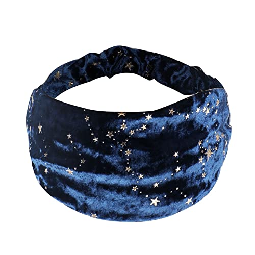 Winter Gold Samt Übung Haarband elastisch einfarbig Stirnband Haarschmuck 1St (Color : Blue)