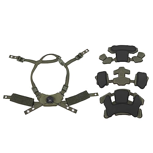 Airshi Helm-Kinnriemen-Aufhängungssystem, Weiches Helmpolsterset für Mich für Wendy (Armeegrüner Schwamm)