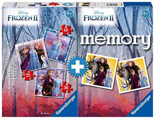 Ravensburger 20673 5 Multipack Memory und Puzzle von Frozen 2, Puzzle und Spiel für Kinder, Alter empfohlen 4+