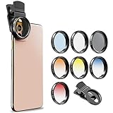 Apexel Acht in einem 37-mm-Handykamera-Objektivfilter-Kit: 4 abgestufte Farben + Polarisator CPL + ND-Filter + Clip kompatibel mit iPhone Samsung Smartphone