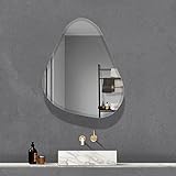 Rahmenloser Wandspiegel, Badezimmerspiegel, Wassertropfenform Dekorativer Spiegel, Abgeschrägte Kante, Für Wand Im Eingang, Waschraum, Wohnzimmer Und Mehr (Size : 42X53CM)