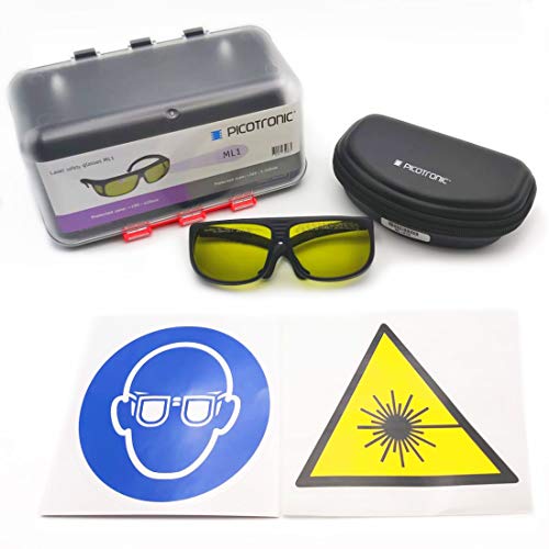 Picotronic Laserschutzbrillen-Set, zertifiziert nach DIN EN207, infrarot. Für Anwendungen im medizischen und kosmetischen Bereich. Sichere Aufbewahrung durch Wandhalter. Inkl. Warn- un… - 70146721