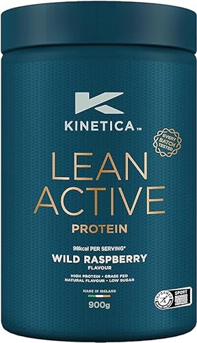 Kinetica Lean Whey-Protein, Waldhimbeere, 900 g, 16 g Protein pro Portion, 36 Portionen, Molke von EU-Kühen aus Weidehaltung, ausgezeichneter Geschmack